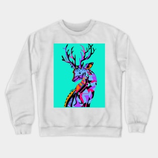 bright dear deer ecopop mexican venado in totonac tribal art Crewneck Sweatshirt